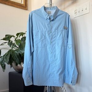 Columbia Men's PFG Fishing Button Down Shirt Sz L Omni Shade